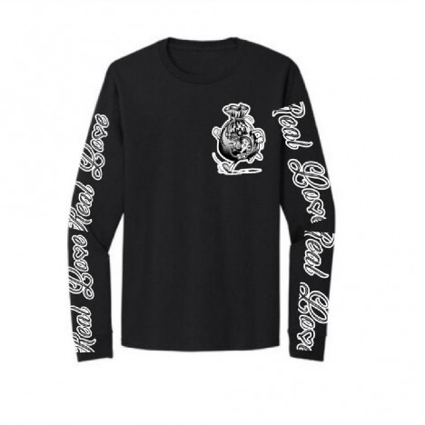 Real Love Script Embroidered Vertically Up The Sleeves